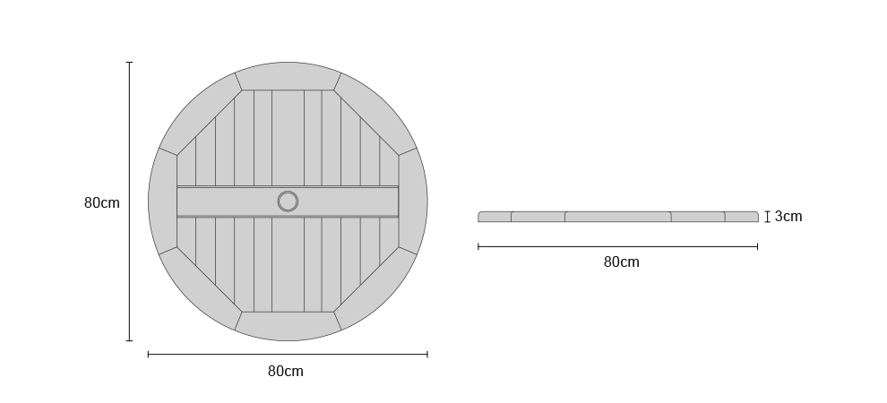 Teak 80cm Lazy Susan